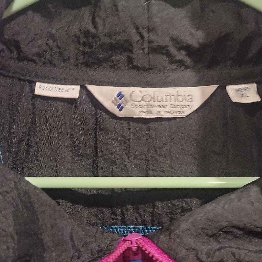 Vintage Columbia Retro Colorblock Jacket - Purple, Teal, Black Windbreaker. - Picture 4 of 5